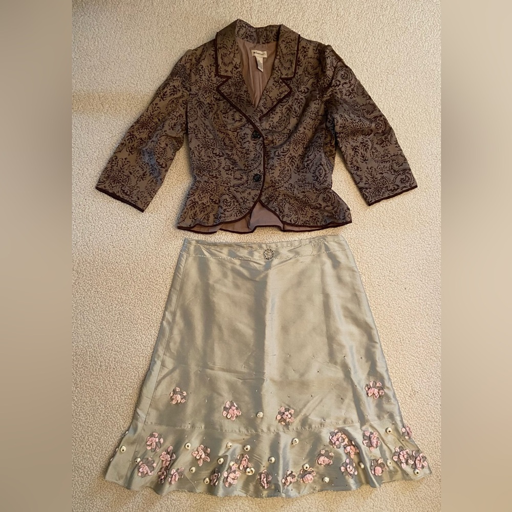 Anthropologie Odille Skirt & Elevenses Jacket